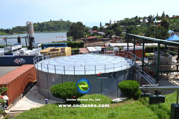 Revestimento dobro tanques de aço aparafusados para a lama que realiza no projeto do tratamento de águas residuais