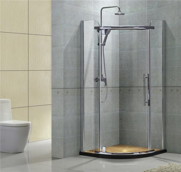 Round Corner Stainless Pivot Shower Enclosures  8MM Clear Nano Tempered Glass For Apartment