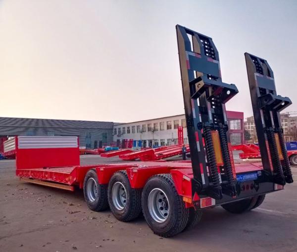 Long Lasting LED Lighting Drop Deck Trailer With 28 Tons Two Speed Landing Gear