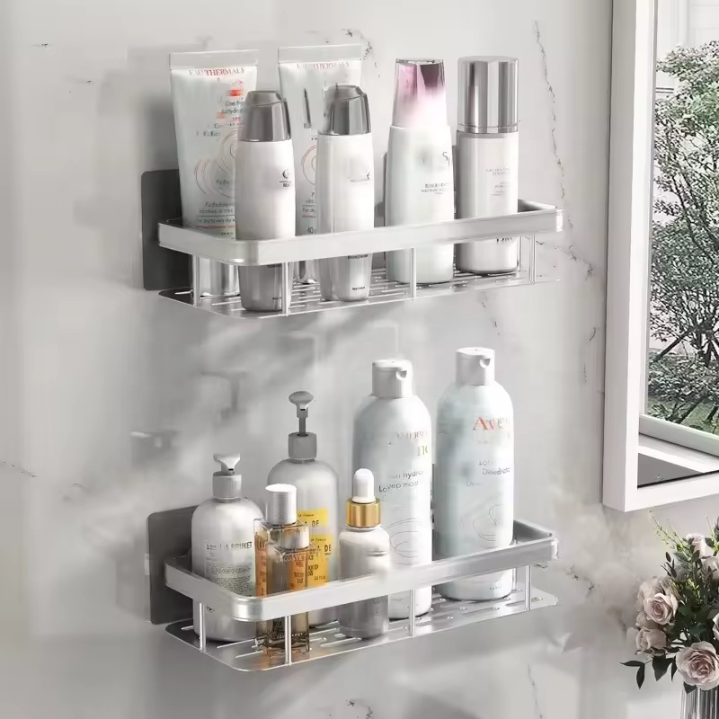 Durable Multiple Use Modern Wall Mounted Bathroom Toilet Aluminum Corner Shelf Storage Rack