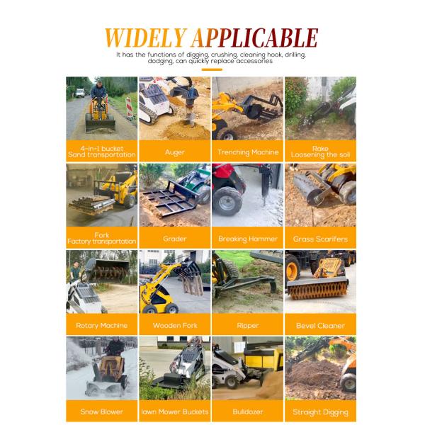 Hot Selling Mini Sliding Loader CE Approved Electric Tracked Skid Steer Loader With Attachments