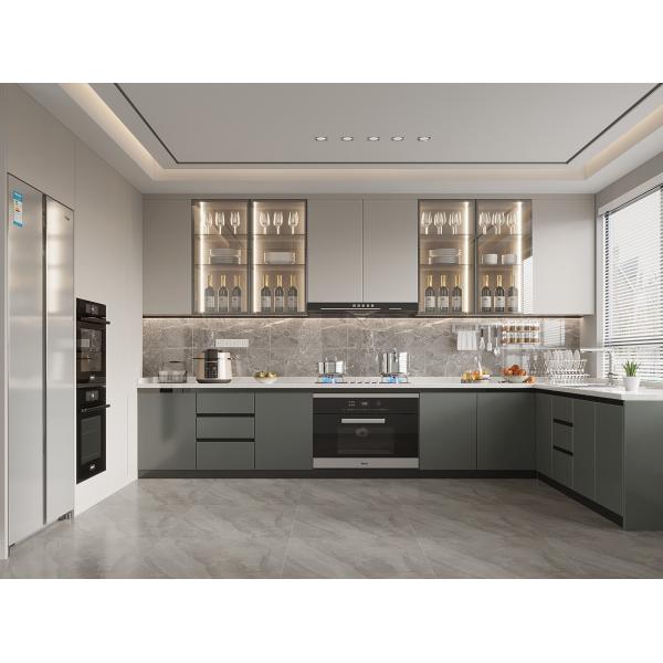 Modern Shaker Door Kitchen Laminate Painted Kitchen Cabinets With Wall Units