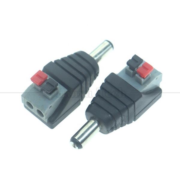 Solderless Press Button DC 5.5*2.1mm Male Female Barrel Jack to 2p Wire Cable Connector for LED Strip Camera