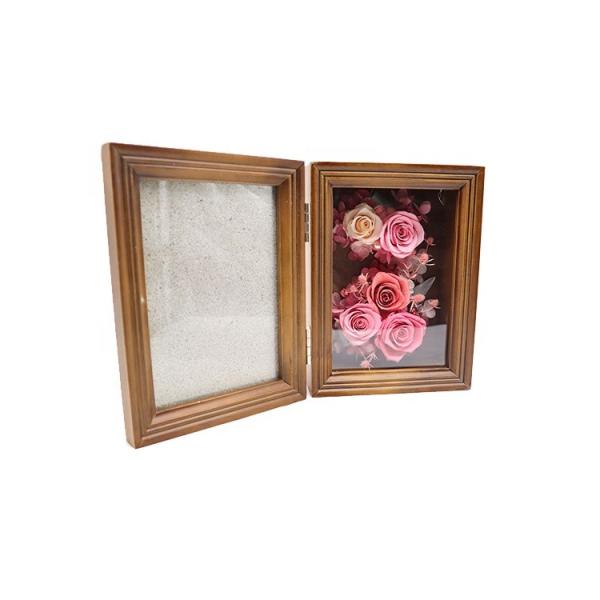 Home Decorative Preserved Rose Gift Box Photo Frame With Bright Color