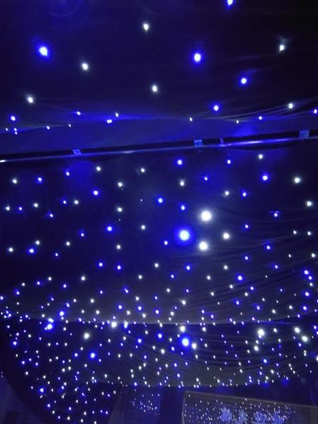 Blue and White twinkle cloth for performance background LED Star Curtain