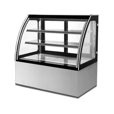 Refrigerador de vidro curvado parte dianteira da mostra do bolo do refrigerador da exposição para cafetarias