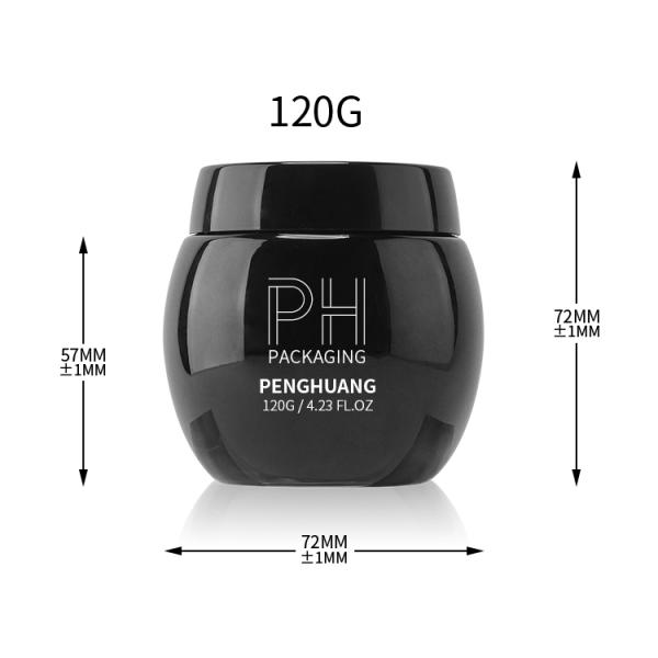 Круглый стеклянный контейнер сливк черноты 30g 50g 120g опарника сливк лицевой с крышкой