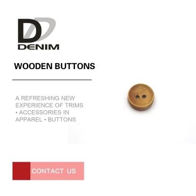 Fashion Design Wooden Blazer Buttons , 2 Hole Wooden Buttons Strong Rigidity