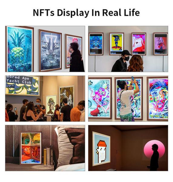 big screen digital screen photo frame 27 inch digital Smart For Photography Dark Wood