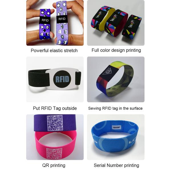 Эластичный браслет ткани RFID NFC, простирание сплетенный Wristband многоразовое 213 RFID