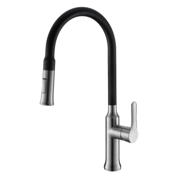 1.5MPa 35mm Ceramic Cartridge High Arc Pull Out Spray Spring Kitchen Tap Faucet