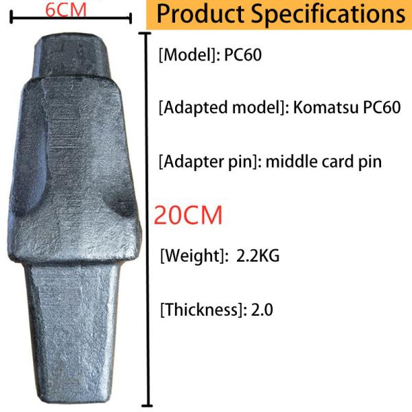 Forged Bolt On Rock Bucket Teeth for Komatsu PC60 PC60-7 PC60-8 Excavator