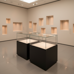 Five Glass Surfaces Counter Showcase Unit Panoramic View with Env System for