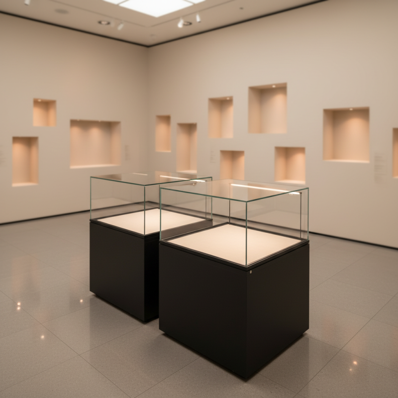 Flip Open Counter Display Cabinet with Constant Temperature And Humidity for Museums