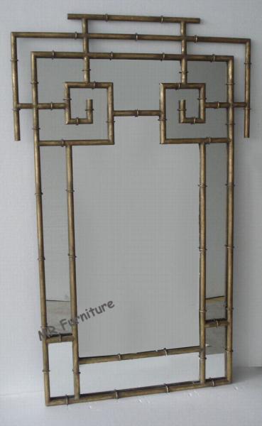 Beautiful Metal Mirror Wall Decor Pagoda Bamboo Design Powder Coating Finish