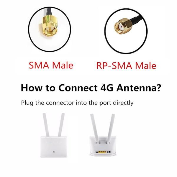 Antenna 4G LTE V.S.W.R ≤ 1,5 SMA exterior masculino 5 dBi Antenna de color blanco