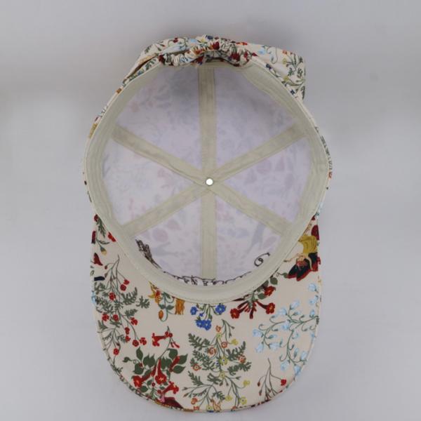 Letter Embroidery / Printed Baseball Caps Full 5 Panel / 6 Panel Floral Patterned
