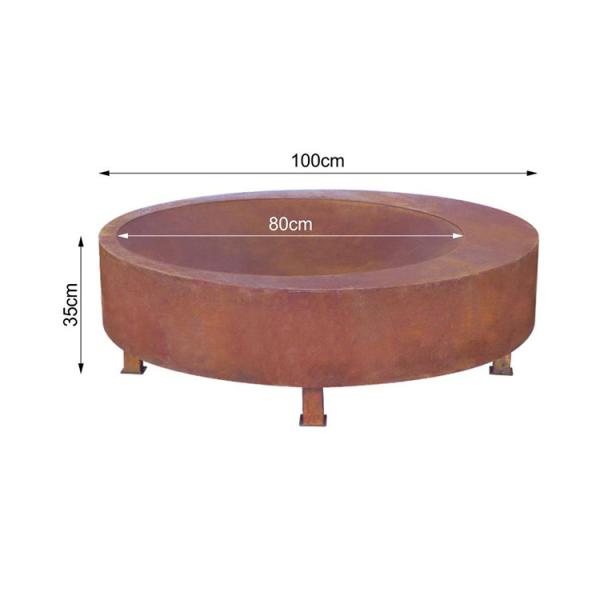 Wood Burning Large Weathering Steel Fire Pit Outdoor Fire Bowl 600mm-1500mm