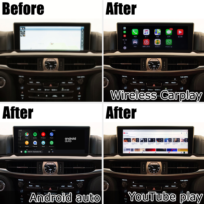 Автомобиль андроида интерфейса Lexus LX570 LX450d 2016-2020 беспроводной carplay с игрой youtube Lsailt