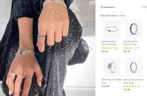 Wishbone Tiara 925 Sterling Silver Rings with Clear Cubic Zirconia