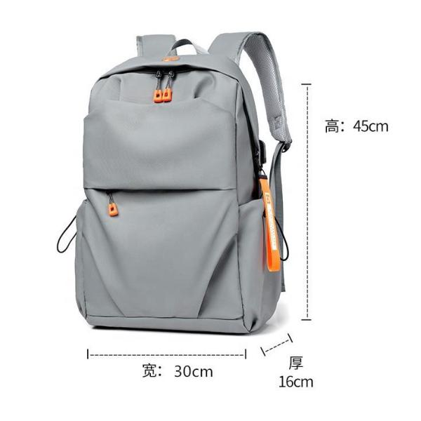 Grey Waterproof Travel Laptop Backpack Anti Theft Backpack With Usb Charging Port