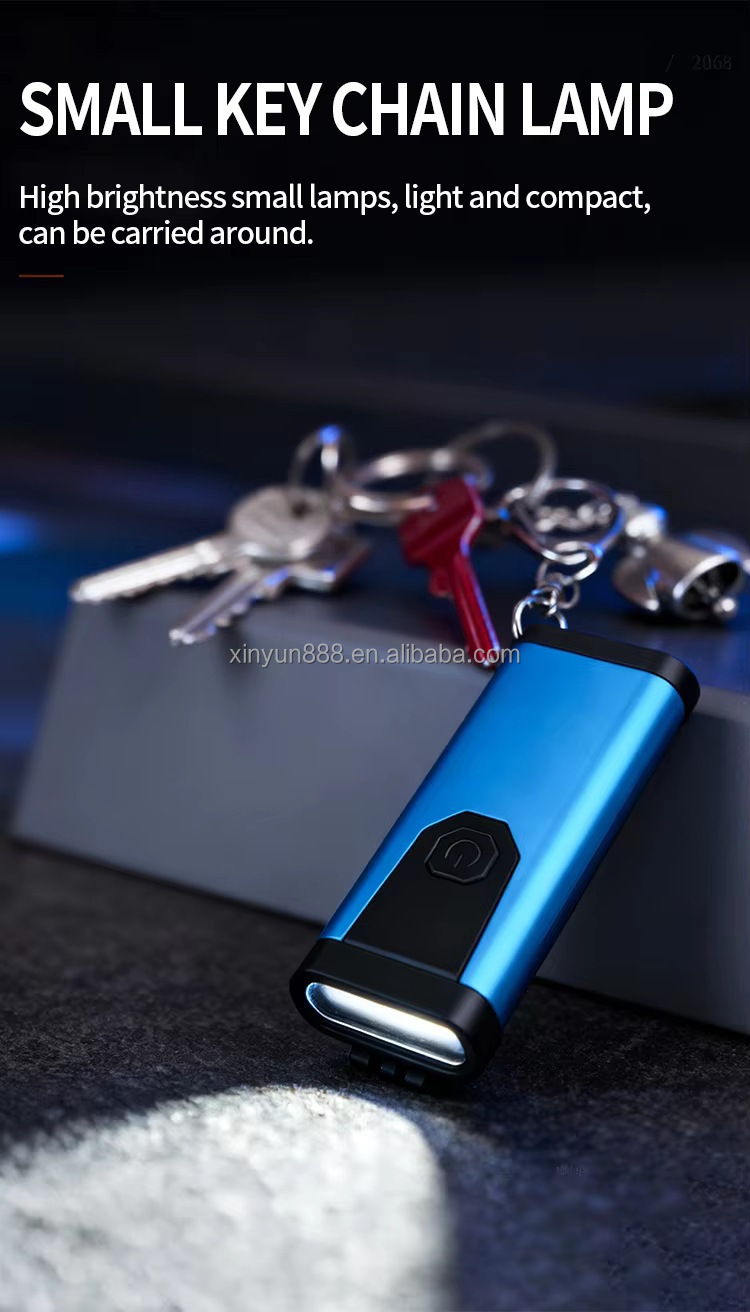 2026 New Ultra-thin COB Flashlight, USB Rechargeable Mini Keychain Lamp, Portable EDC Emergency Work Light