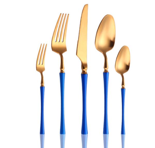 High Quality 18/8 Stainless Steel Flatware/Cutlery/Silverware Set/Dinnerware Blue Color