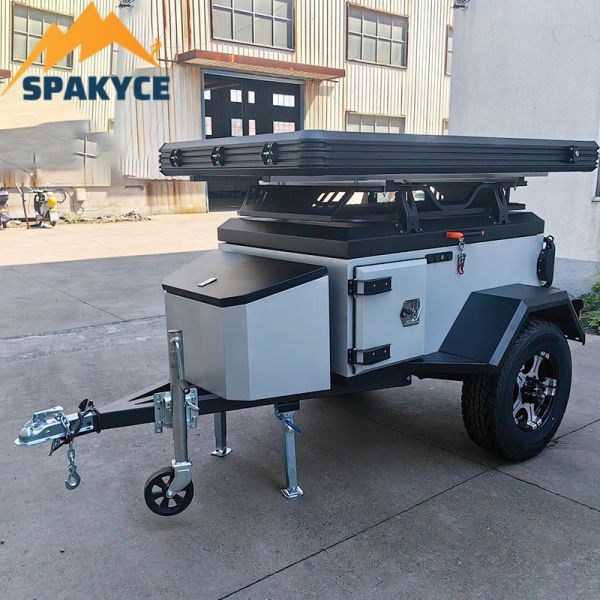 Small Steel Off-road Vehicle Trailer Tent RV Wilderness Outdoor Self-driving Mini Car Camping House