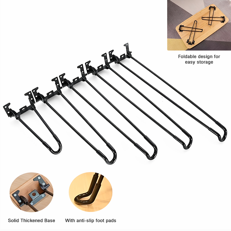 Heavy-duty Portable Foldable Table Leg Brackets Iron Wire Furniture Leg Accessories for Outdoor Camping Tables