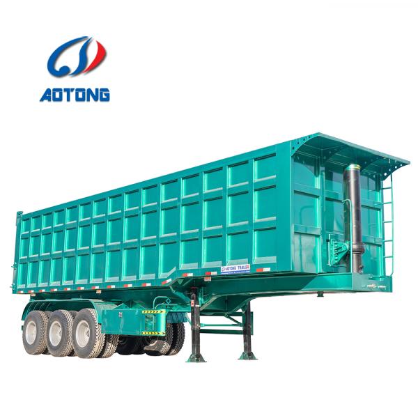 Высокая полезная нагрузка Aotong Гидравлическая система рулевой рампы низкая кровать полуприцеп грузовик 9м 13м