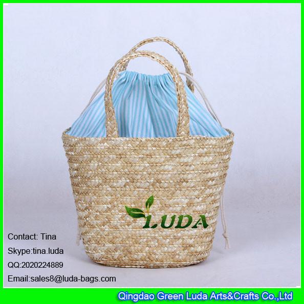 LUDA small kids' wheat straw beach tote bags