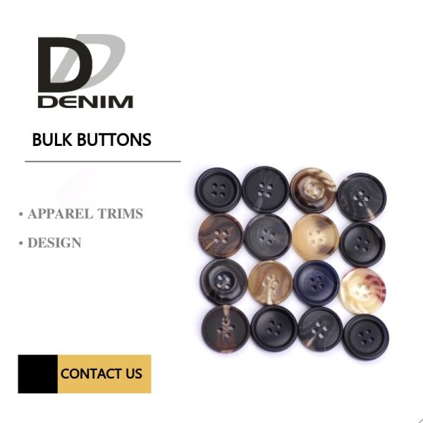 Fashion Concaved Camel Round Button 24L Classic Pattern Horn Buttons For Suit & Jacket