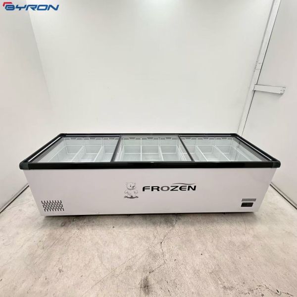 OEM Commercial Ice Cream Freezer Island Display Freezer For Supermarkets