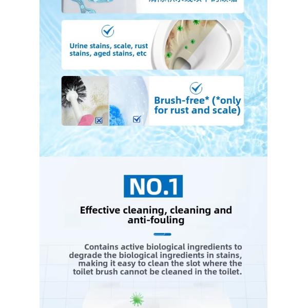 Nettoyeur de salle de bain pour ménage solide, déodorant, comprimés de toilettes effervescents