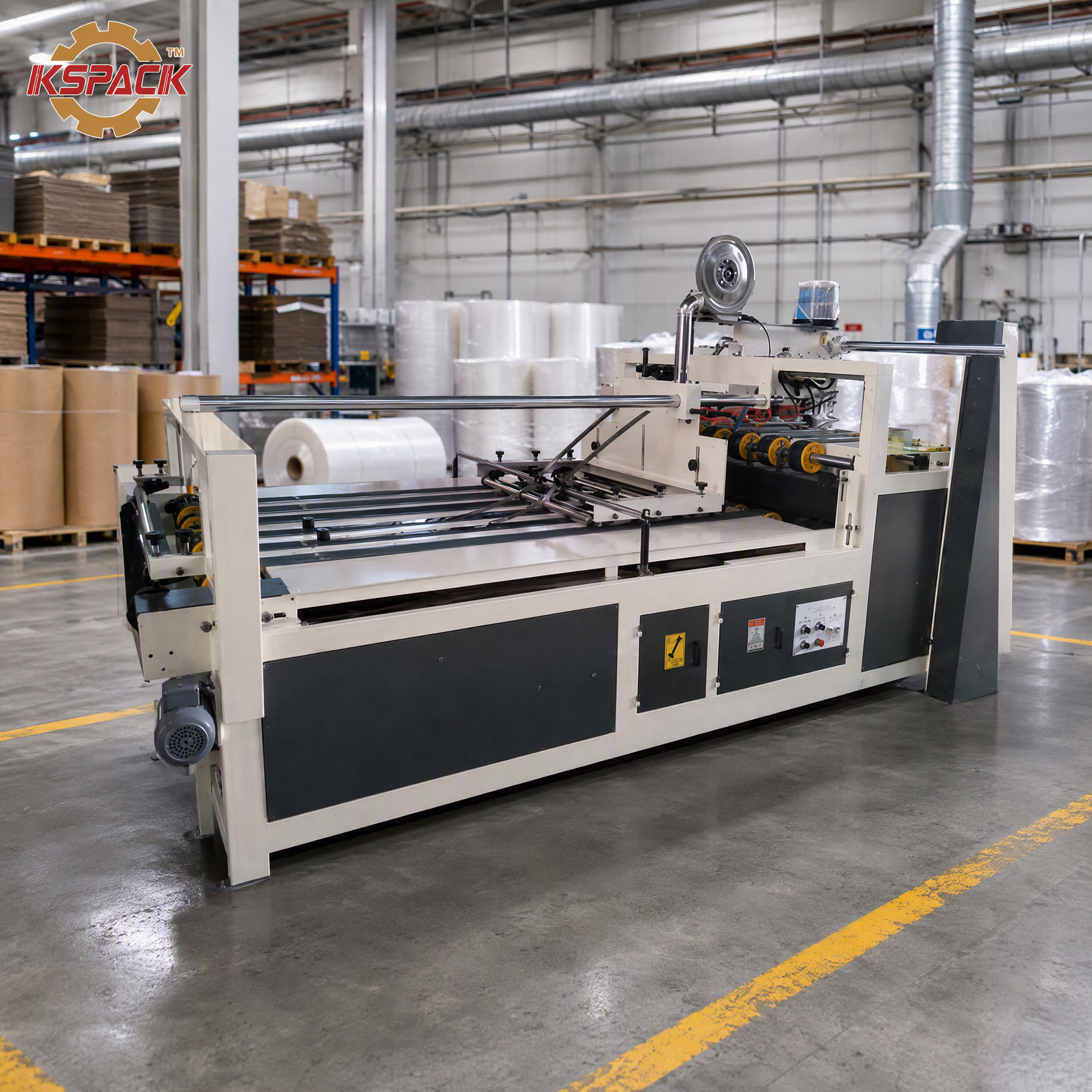 Professional 220v Corrugated Carton Box Folder Gluer Machine 1 Year Warranty