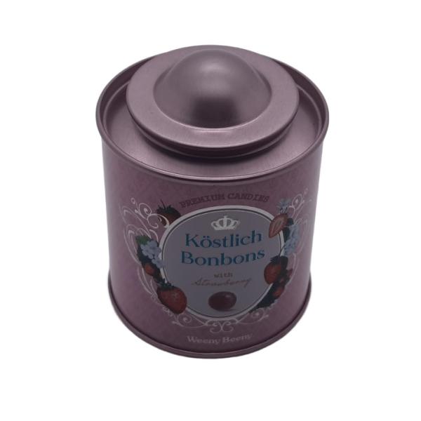 Round Candy Tin Can Packaging with Airtight Plug Lid for Sweets, Mints &