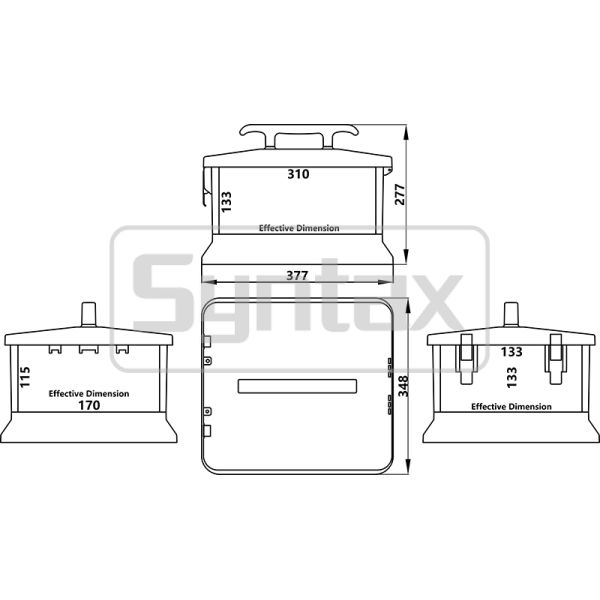 Syntax MZ24 IP67 Waterproof Portable Power Distribution Boards For 63A 400v Three Phase Electrical Supply Outdoors 37.7*34.8*27.7CM