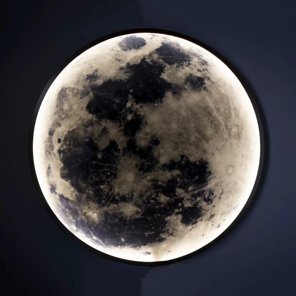 Creative LED Moon Light Wall Lamp Simple Modern Printed Corridor and Living Room Background Wall Painting Sconce