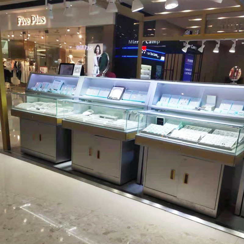 Commercial Sectional Display Furniture for Gold Jewelry Mall Display Kiosk Showcase