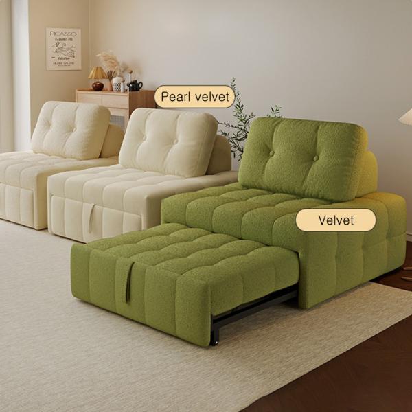 Metal Frame Fabric Sofa Bed for Study Balcony Small Apartment 88cm Single Folding Dual-purpose Sitting and Sleeping
