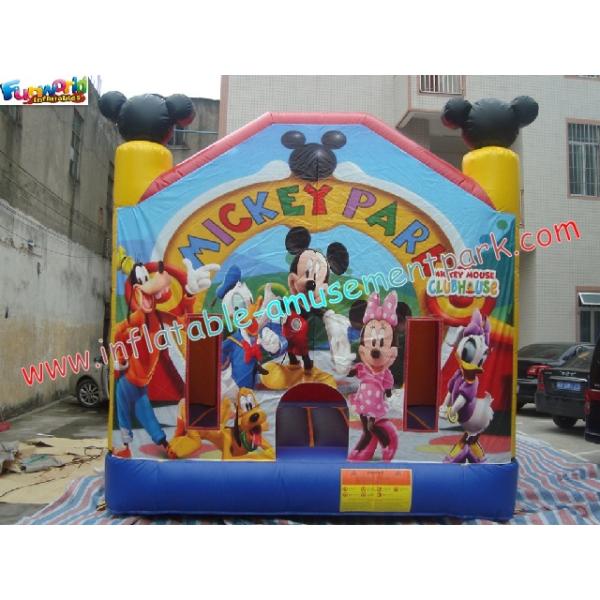 0.55mm PVC Tarpaulin Kids Mickey Mouse Inflatable Moonwalk Commercial Bouncy Castles