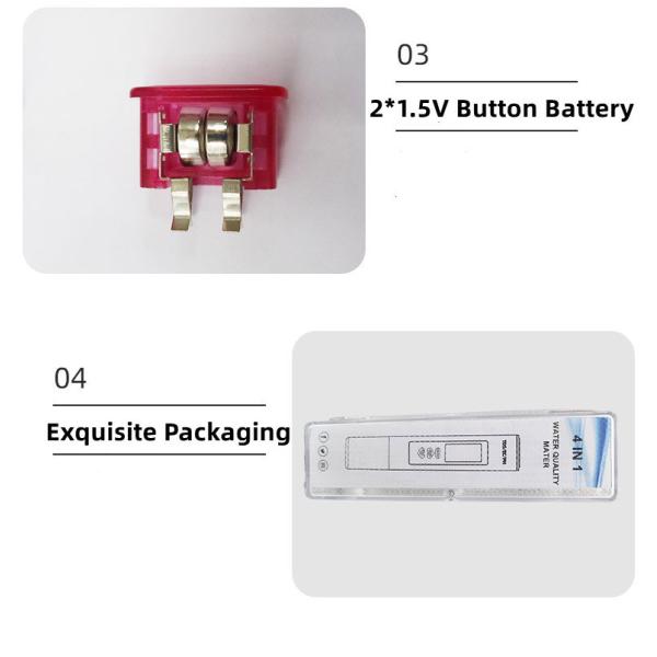 Back Light Display 4 in 1 Water Test Pen for Home Swimming Pool and Aquaculture Control