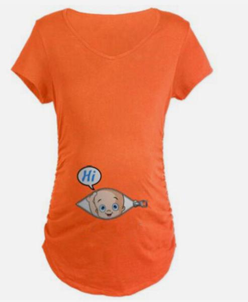 Cotton Spandex Womens Maternity Clothes Blank Maternity T Shirts V Neck