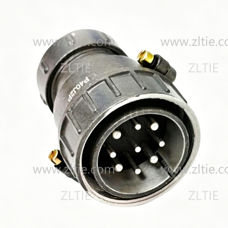 P40 Series 9 Pin Circular Connector Straight Male Cable Plug Shielded Tail Attachment P40J2P