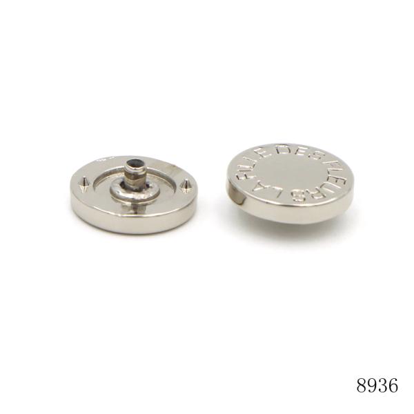 20mm Zinc Alloy Rivet Silver Double Cap Rivets Flat With Logo
