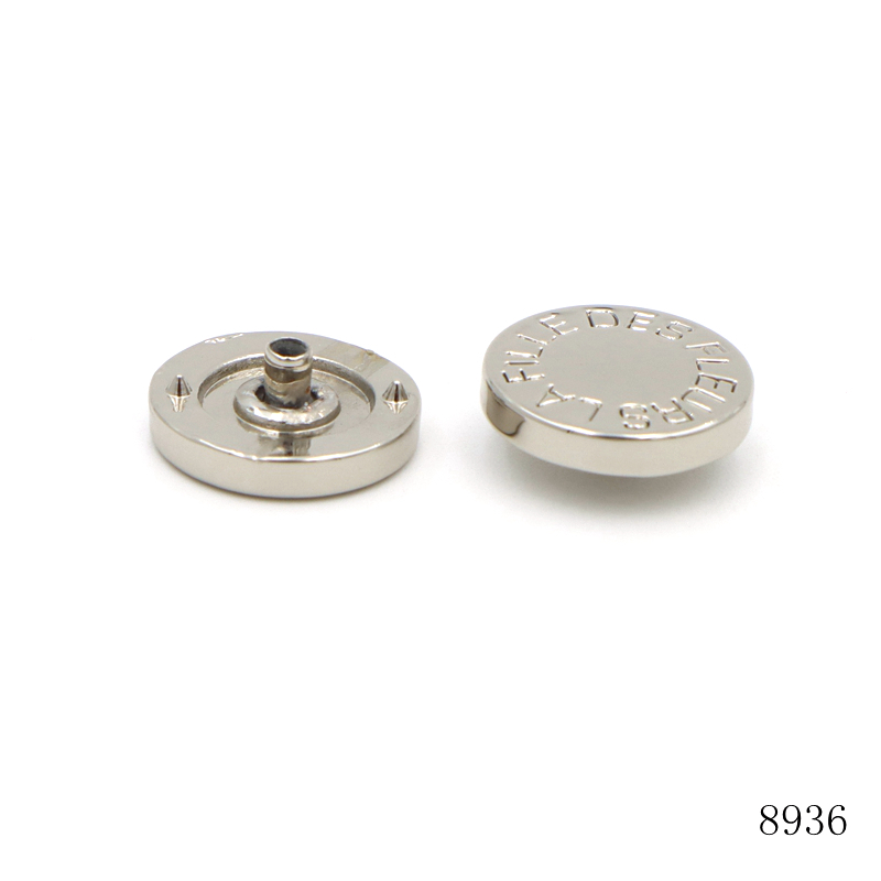 20mm Zinc Alloy Rivet Silver Double Cap Rivets Flat With Logo