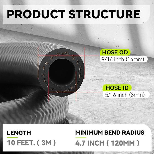 8mm Fuel Hose Pipe Flame Retardant Outer Jacket Heat Resistant Anti Corrosion Flexible