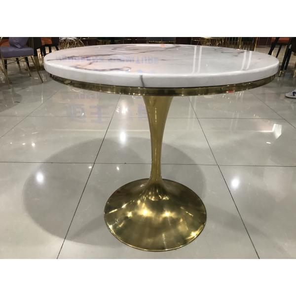 80cm Marble Top Metal Base Coffee Table
