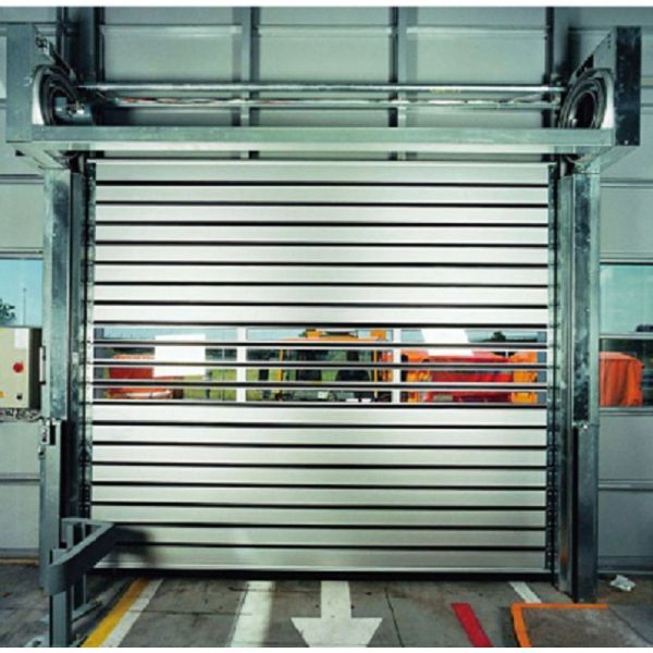 Fire Proofing High Speed Roll Up Door with Wind Resistance Beaufort 12 and IP55 Protection for Industrial Use