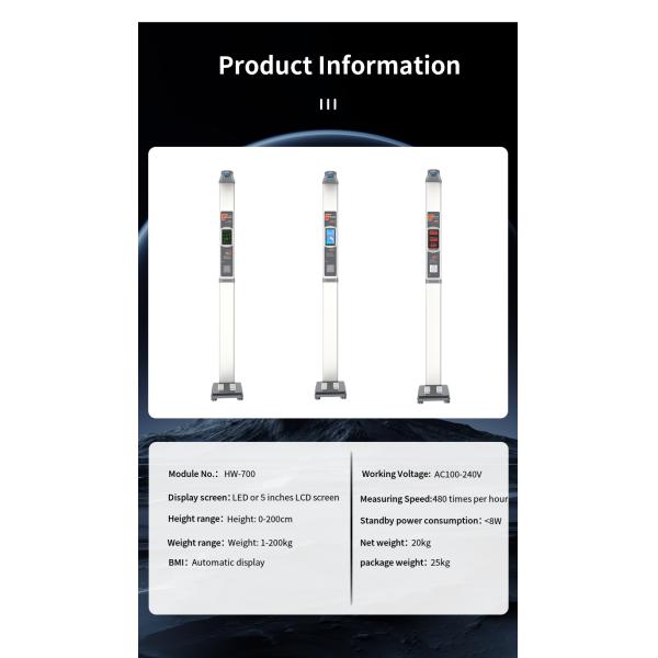 20kg Digital Pharmacy Medical BMI Weighing Scale with Height Weight Measurement